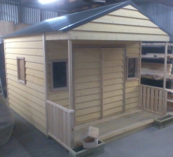 Cubby House Colours -  Barn doors with Interior Blackboard Wall