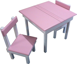 Custom Designs/Extras -  Table with 2 chairs Pink with Gloss White
